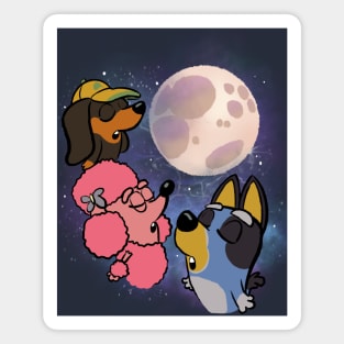 Three Wolf Moon Bluey parody Magnet